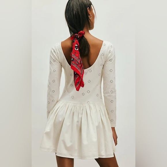 NWT Free People Surley Mini Dress Heron Blue MSRP $148 - Picture 4 of 8